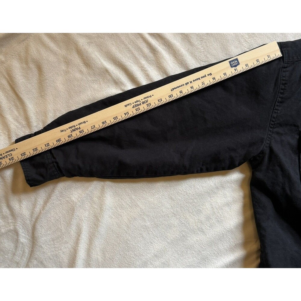 Dickies Jacket Mens XL Black Duck Fleece Hooded Quilted Lined Canvas Snap Zip - Picture 7 of 10